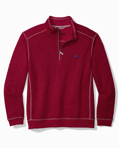 Tommy Bahama Tobago Bay Half Zip Sangria Red M  023773117874