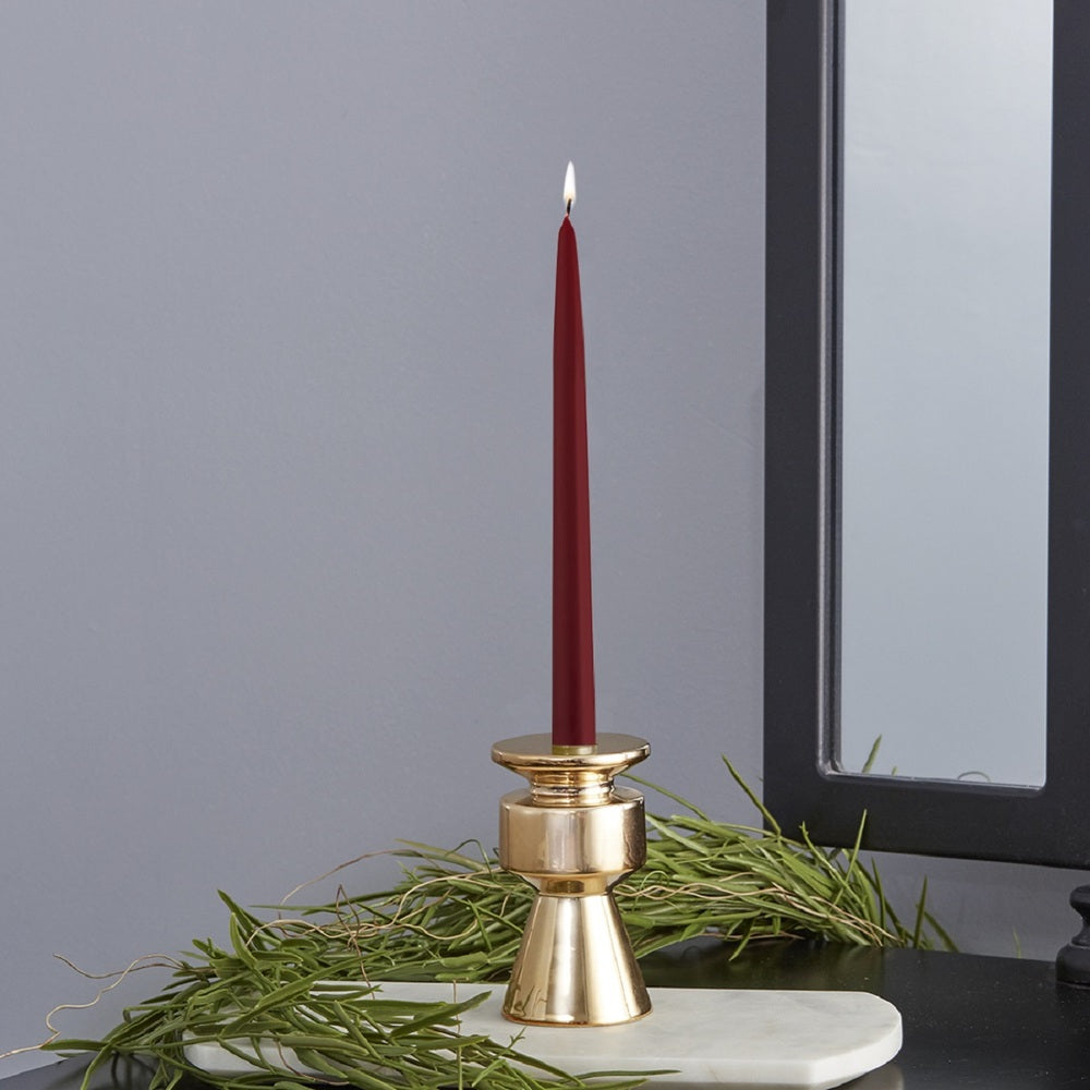 Double Hung Dipped Taper Pair - 12" Garnet    