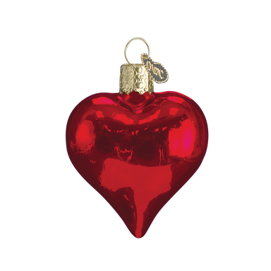 Old World Christmas - Shiny Red Heart Ornament    