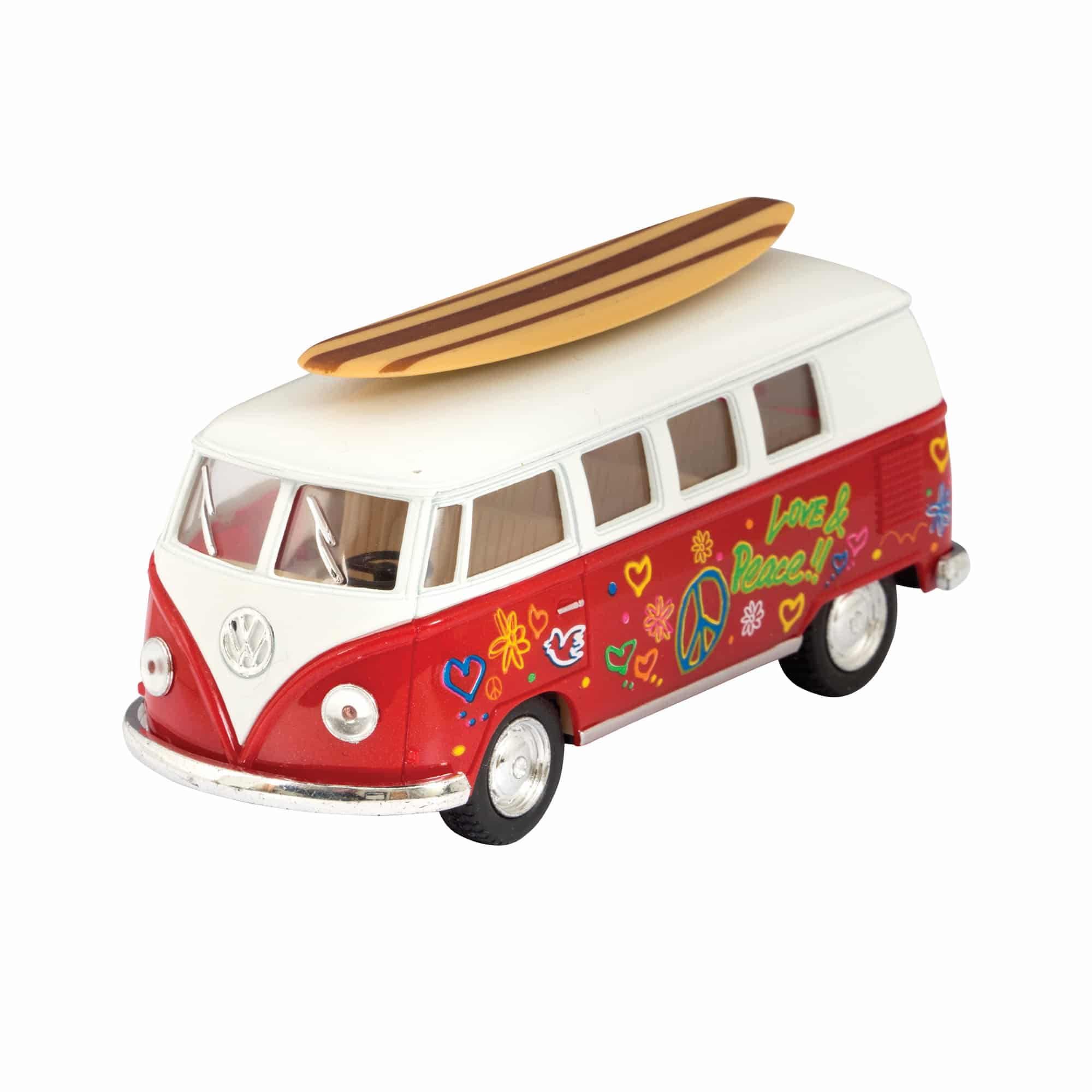 Diecast 1962 VW Bus With Surfboard (Single) - Assorted Colors    