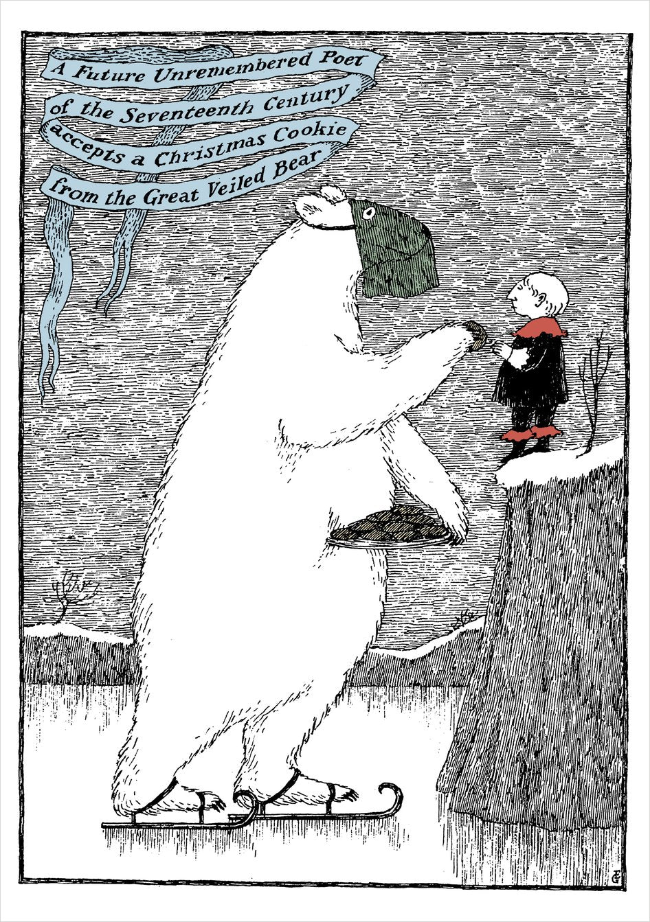 Edward Gorey The Great Veiled Bear Holiday Cards    
