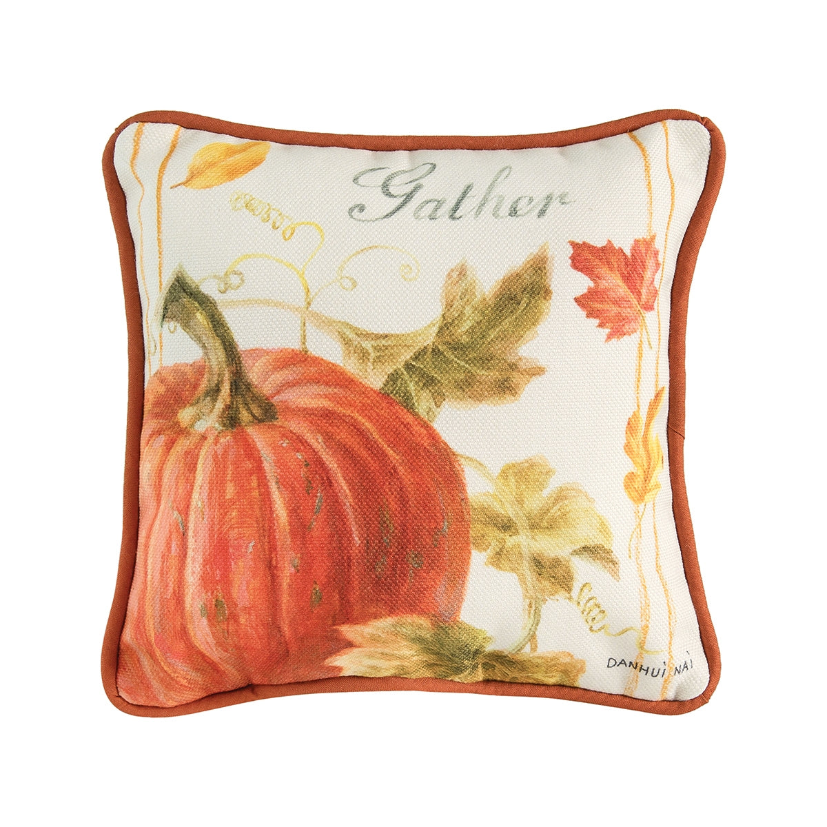 Grateful Orange Pumpkin 8x8 Pillow    