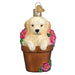 Old World Christmas - Puppy In Flower Pot Ornament    
