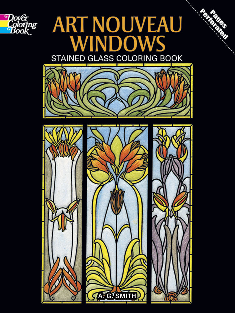 Art Nouveau Windows Stained Glass Coloring Book    