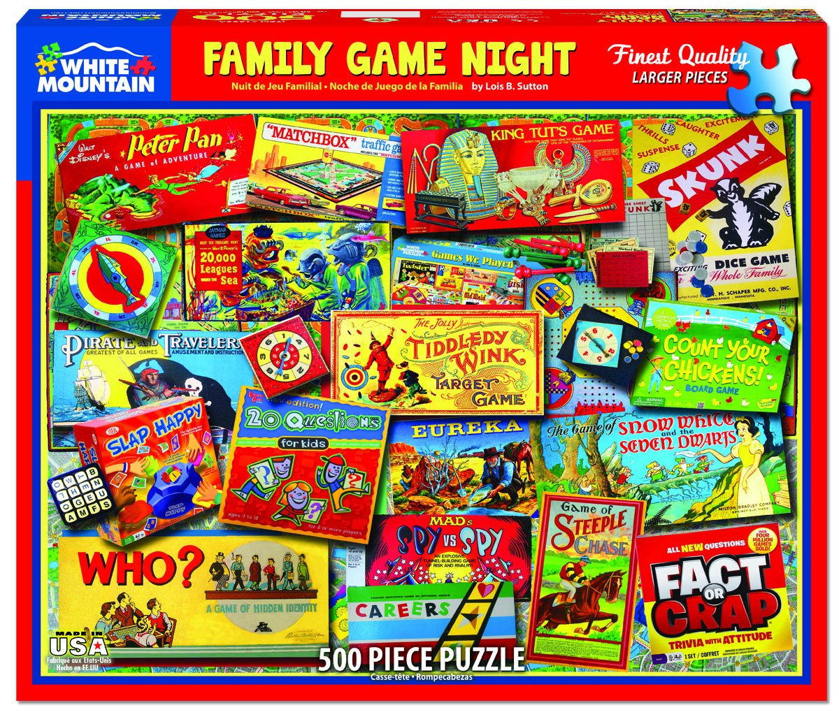 Family Game Night 500 Piece Puzzle    
