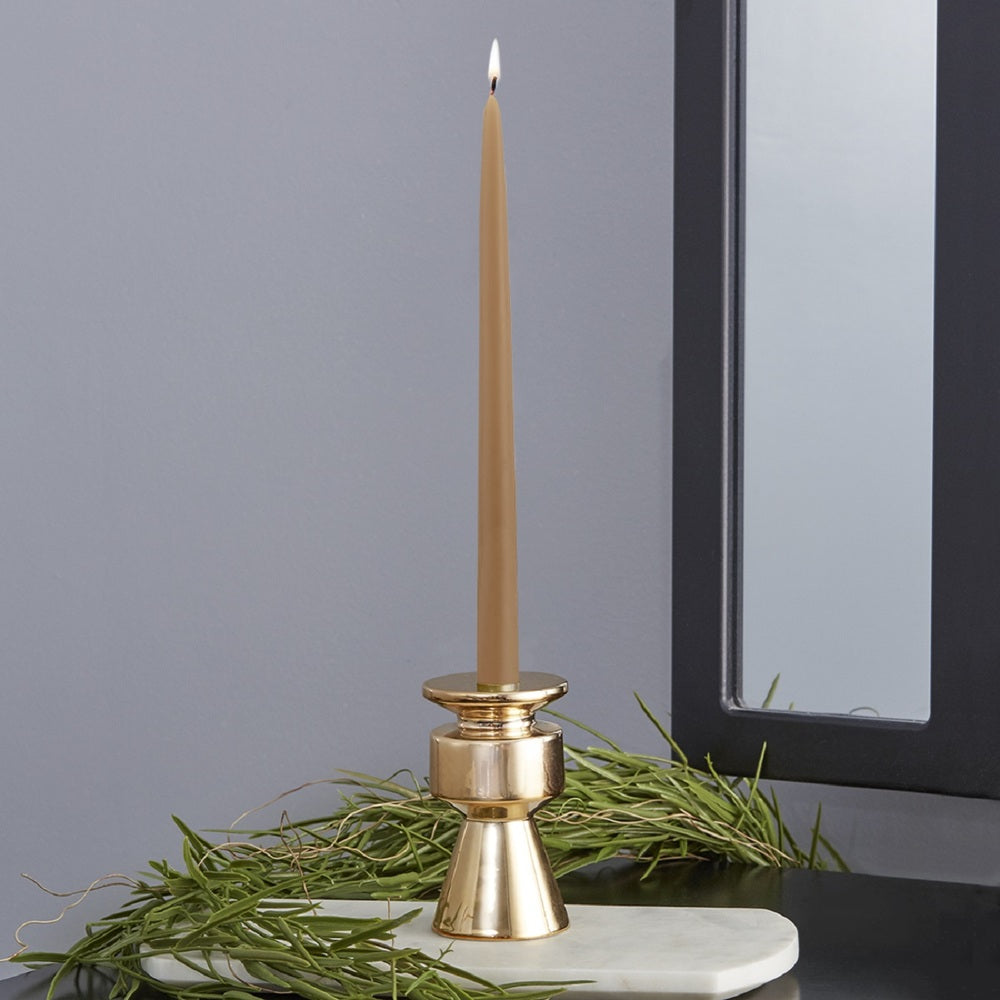 Double Hung Dipped Taper Pair - 12" Beeswax    