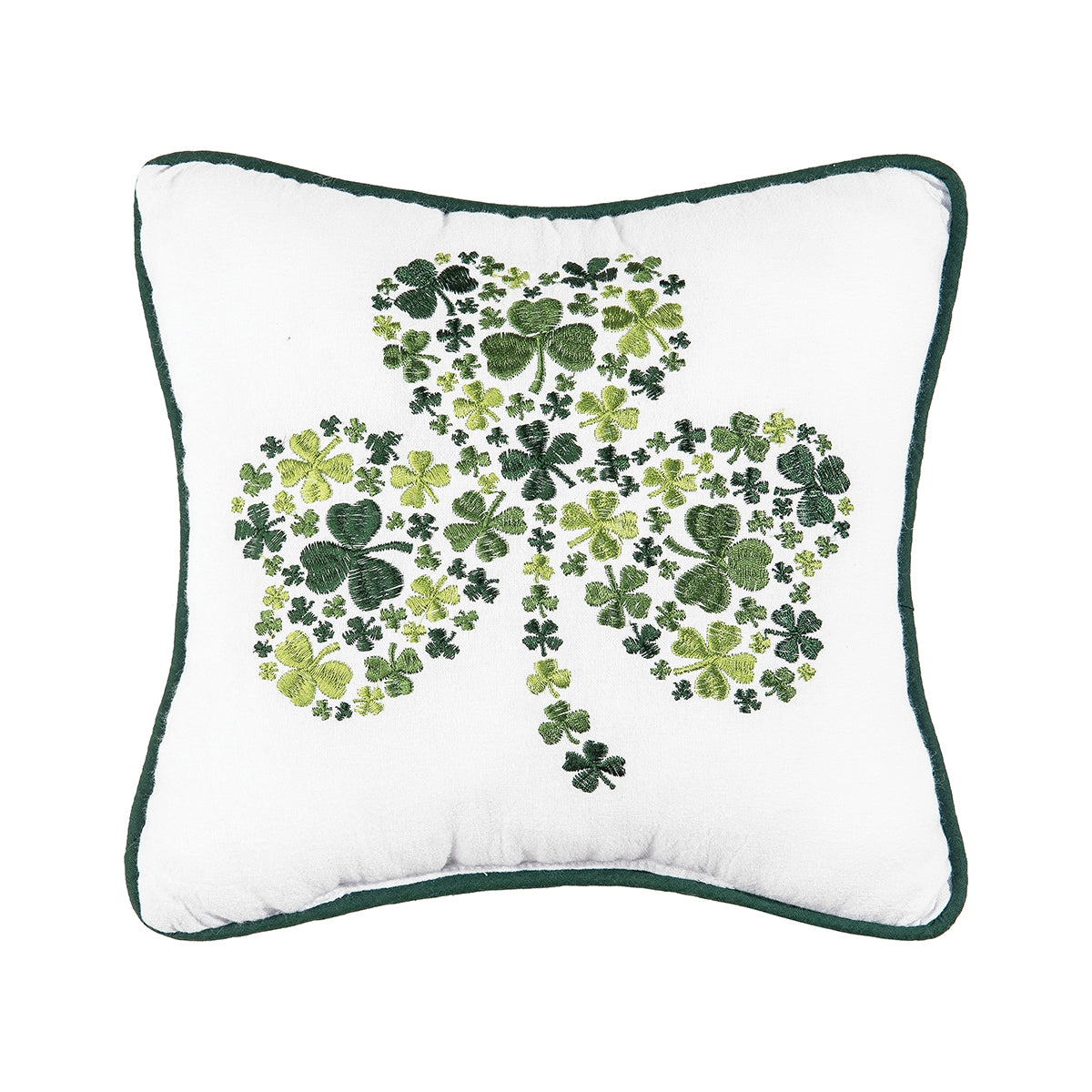Embroidered Irish Shamrock 10x10 Pillow    