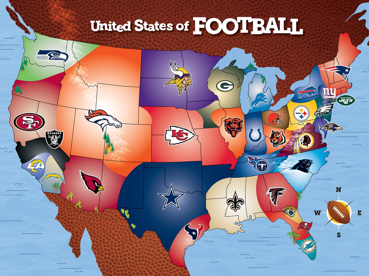 NFL United States of Football 500 Piece Shaped Puzzle    