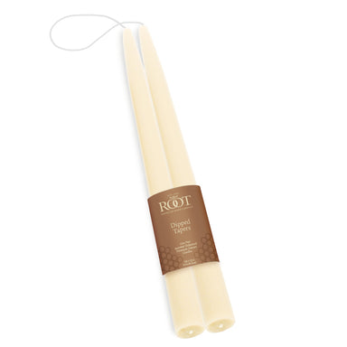 Double Hung Dipped Taper Pair - 12" Ivory    