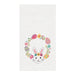 Bunny Egg Wreath Embroidered Waffle Weave Kitchen Towel    