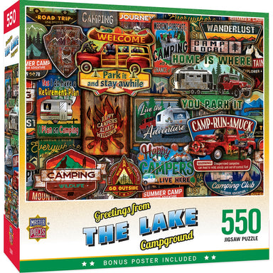 Greetings From The Lake Campground 550 Piece Puzzle    