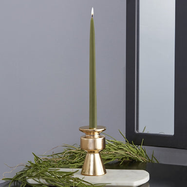 Double Hung Dipped Taper Pair - 12" Dark Olive    