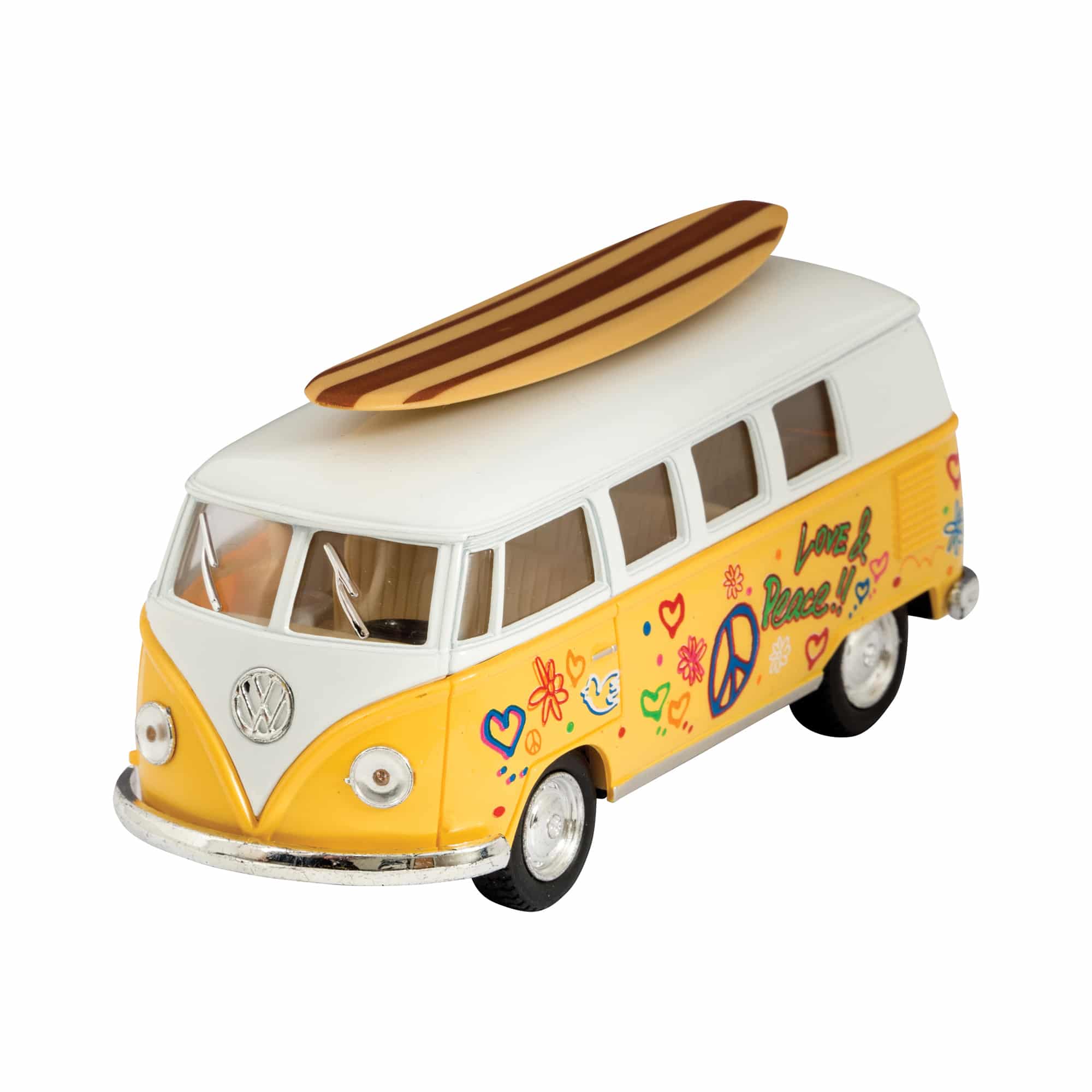 Diecast 1962 VW Bus With Surfboard (Single) - Assorted Colors    