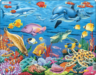Coral Reef 35 Piece Tray Puzzle with Shaped Pieces