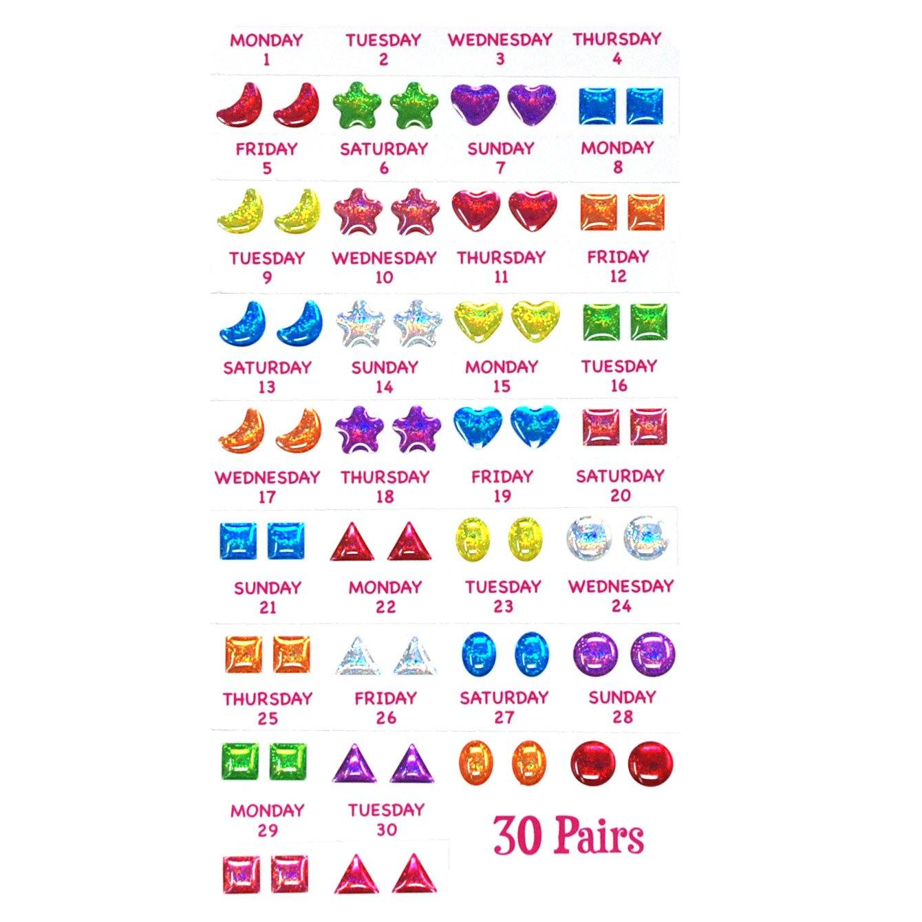 30 Days Of Stick On Earrings    