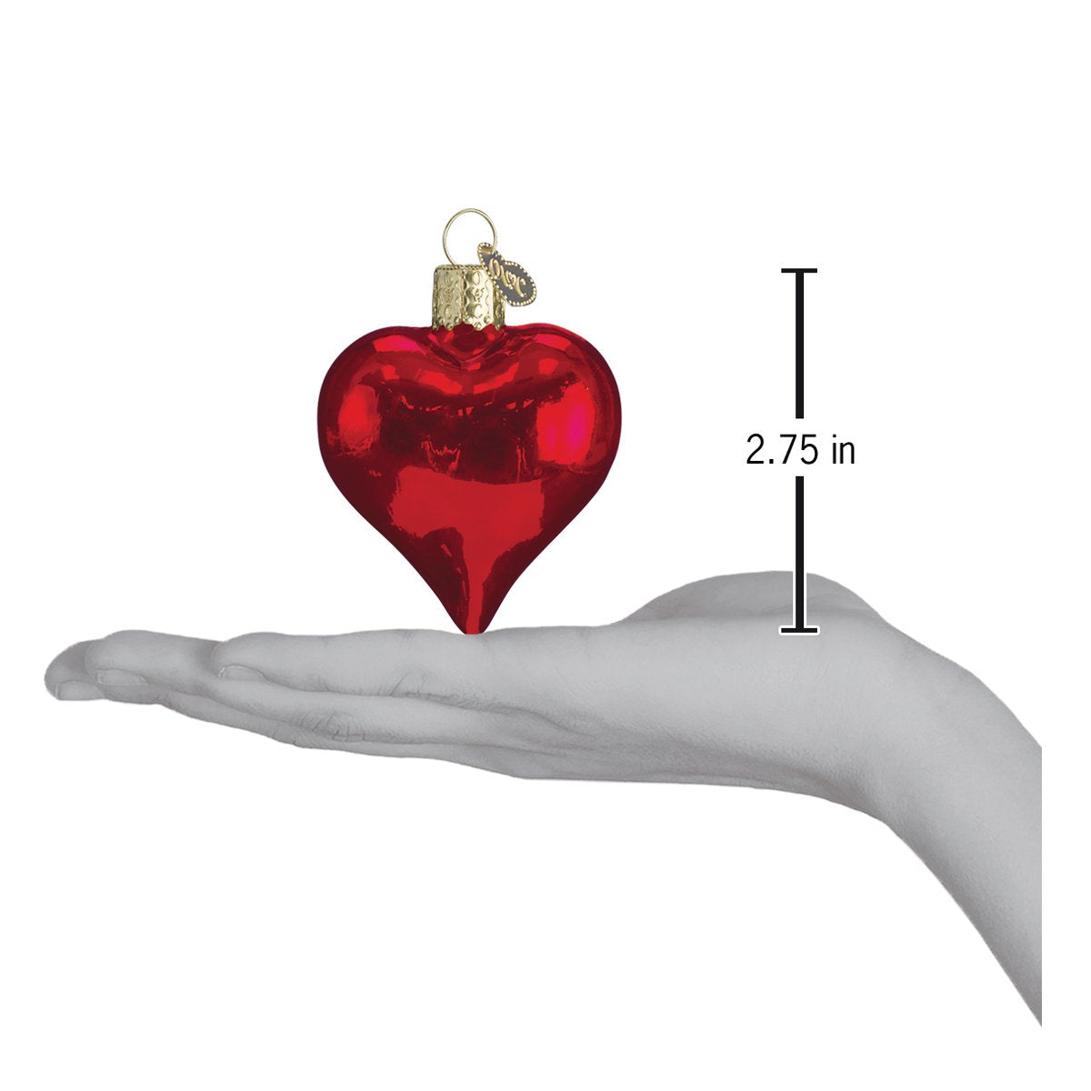 Old World Christmas - Shiny Red Heart Ornament    