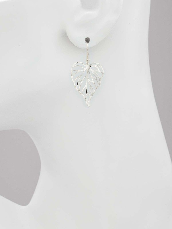 Holly Yashi Tropical Lace Leaf Earrings - Silver    