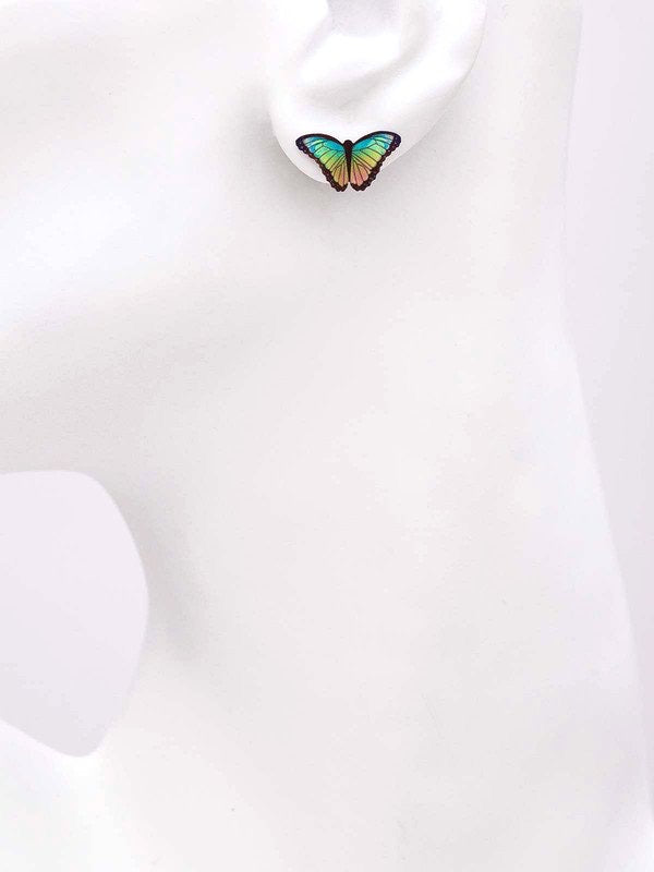 Holly Yashi Petite Bella Butterfly Post Earrings - Island Green    