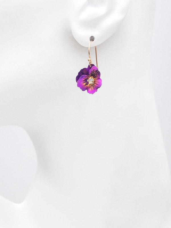 Holly Yashi Garden Pansy Drop Earrings - Apricot    