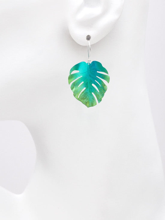 Holly Yashi Monstera Leaf Earrings - Green    
