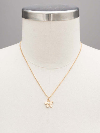 Holly Yashi Petite Plumeria Drop Necklace - Gold/Champagne    