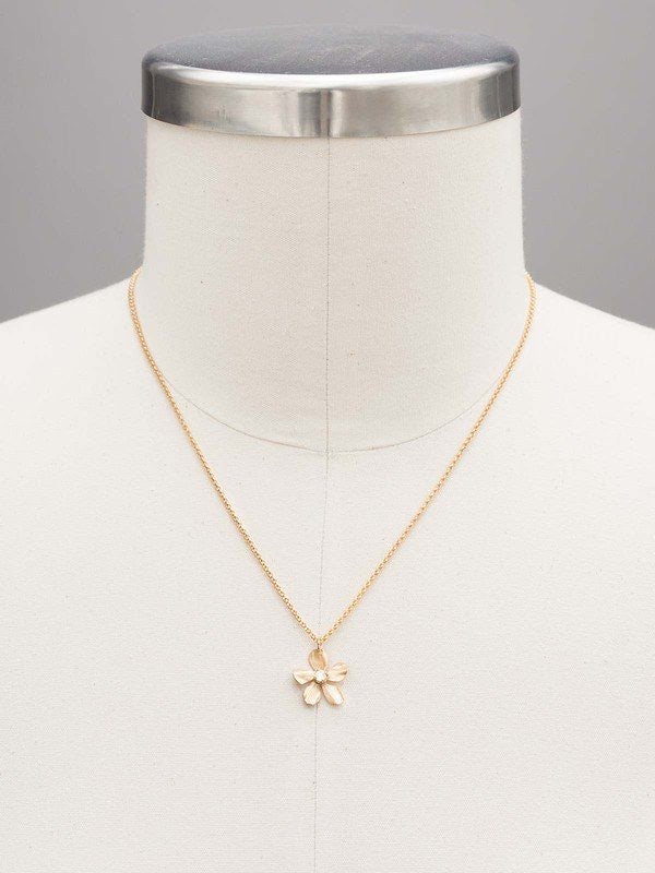 Holly Yashi Petite Plumeria Drop Necklace - Gold/Champagne    