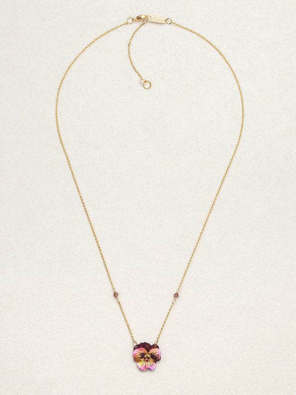 Holly Yashi Garden Pansy Pendant Necklace - Vintage Burgundy    