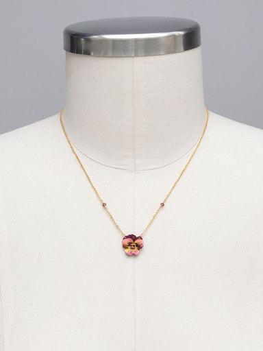Holly Yashi Garden Pansy Pendant Necklace - Bonny Blue    
