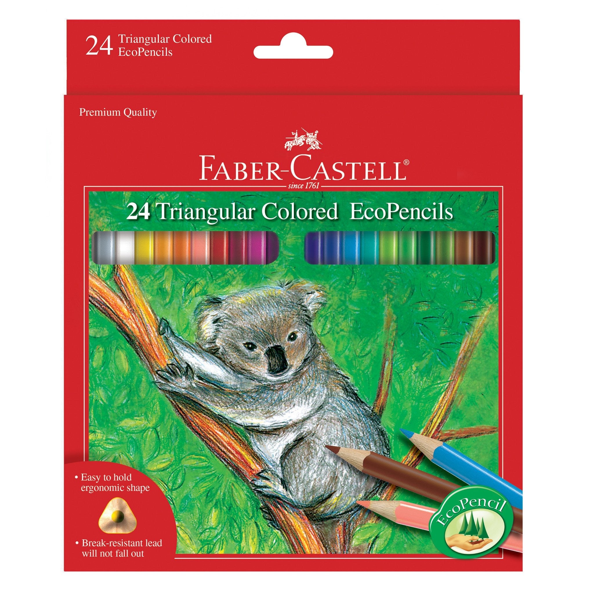 24 Triangular Colored EcoPencils    
