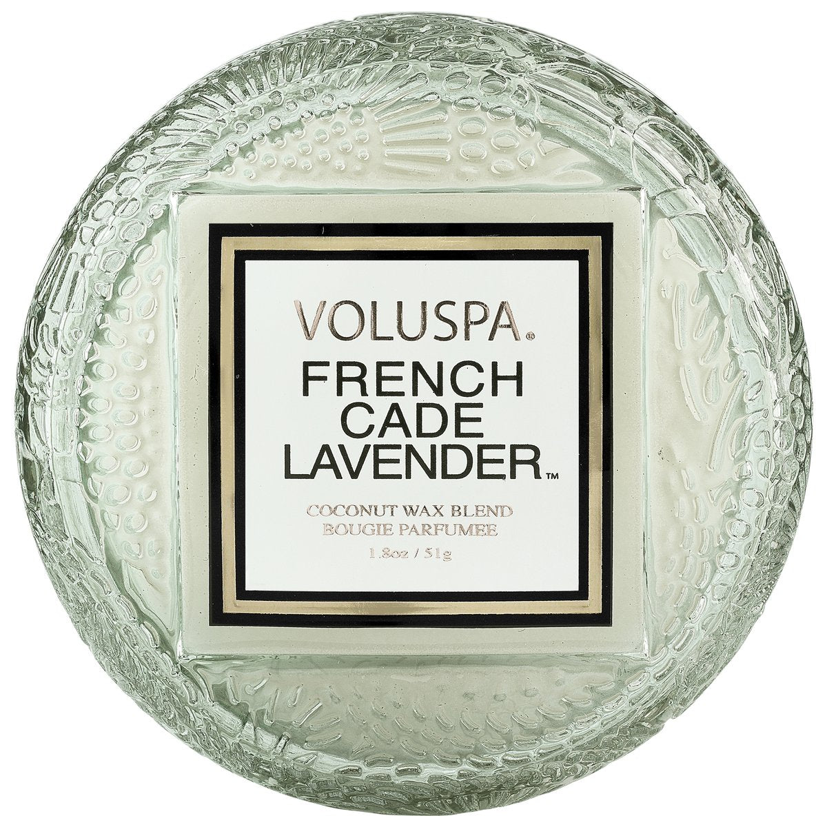 French Cade & Lavender - Glass Macaron Candle    