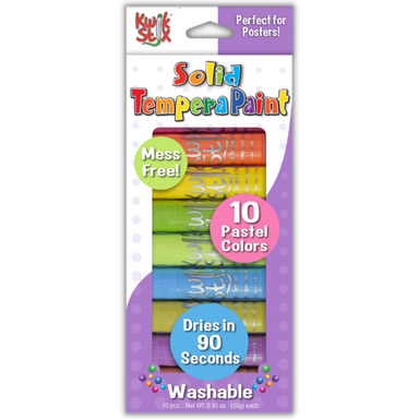 Kwik Stix Solid Tempera Paint - 10 Pastel Colors    