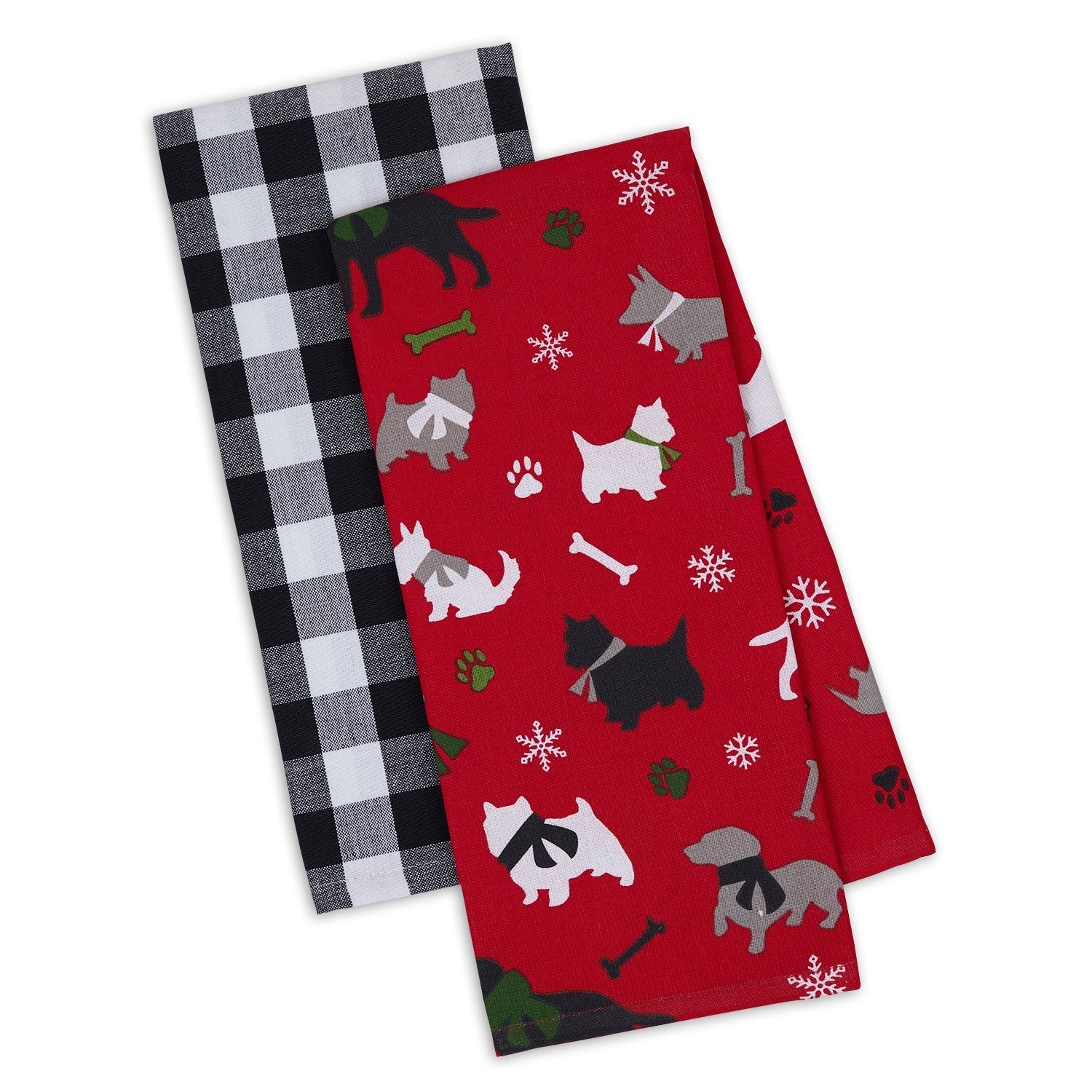 Christmas Dogs Set of 2 Dishtowels    