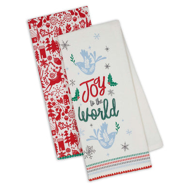 Joy To The World - Set of 2 Dishtowels    