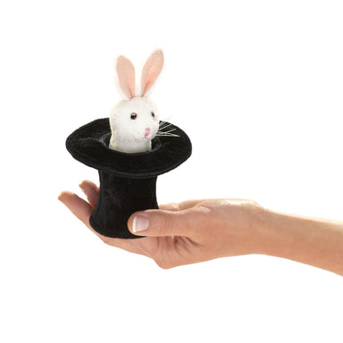 Folkmanis Finger Puppet - Mini Rabbit In A Hat    