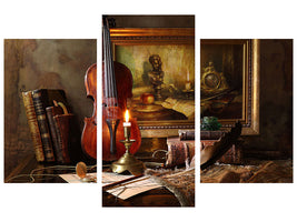 modern-3-piece-canvas-print-still-life-with-violin-and-painting-ii
