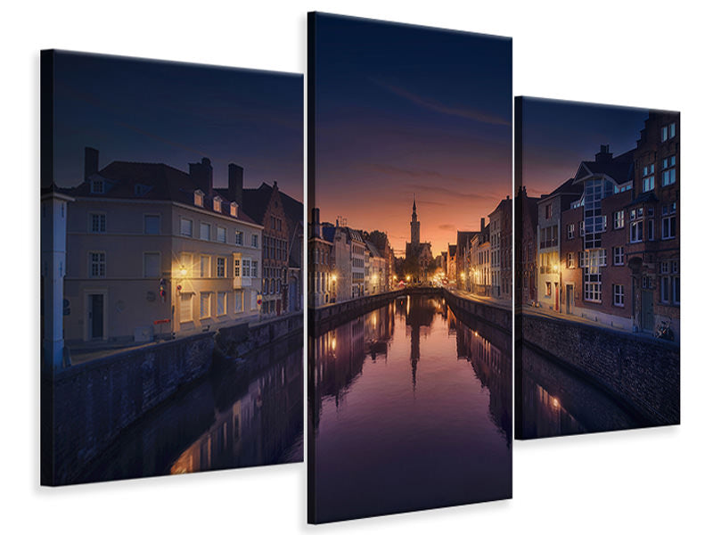 modern-3-piece-canvas-print-sunset-in-brugge