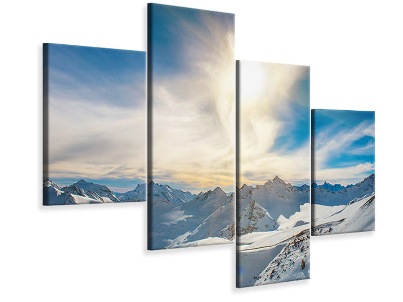 modern-4-piece-canvas-print-over-the-snowy-peaks
