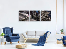 panoramic-3-piece-canvas-print-night-powder-turns-with-adrien-coirier