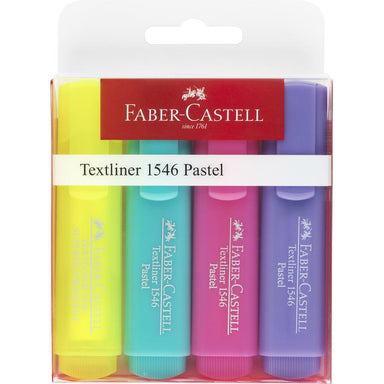 Fluorescent Textliner Hilighters - Set of 4 Pastel    