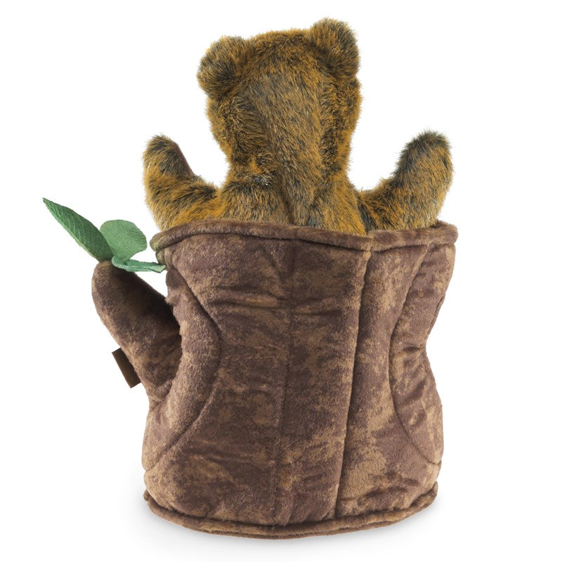 Folkmanis Puppet - Bear In Tree Stump    