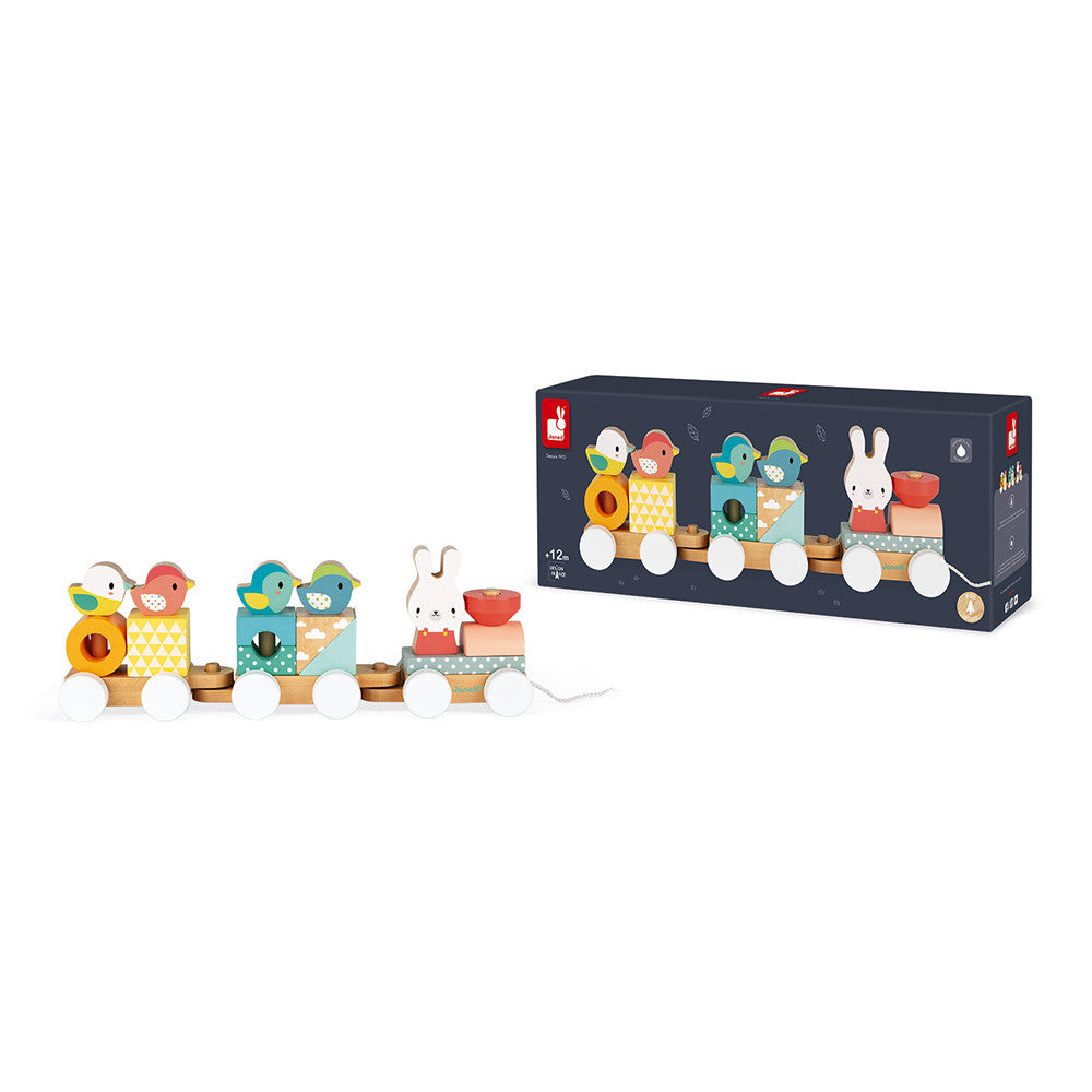 Pull Along Wooden Stacking Train    