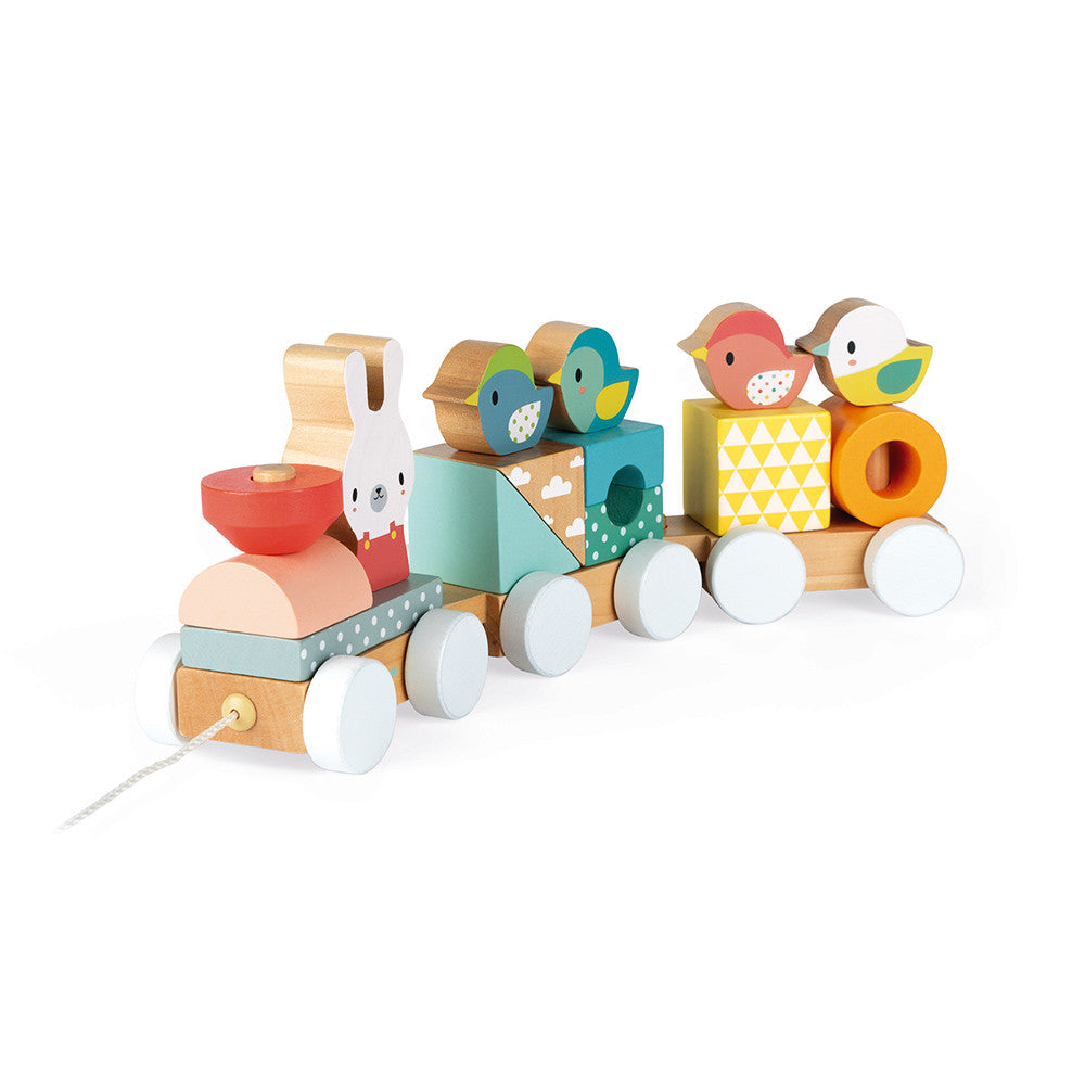 Pull Along Wooden Stacking Train    