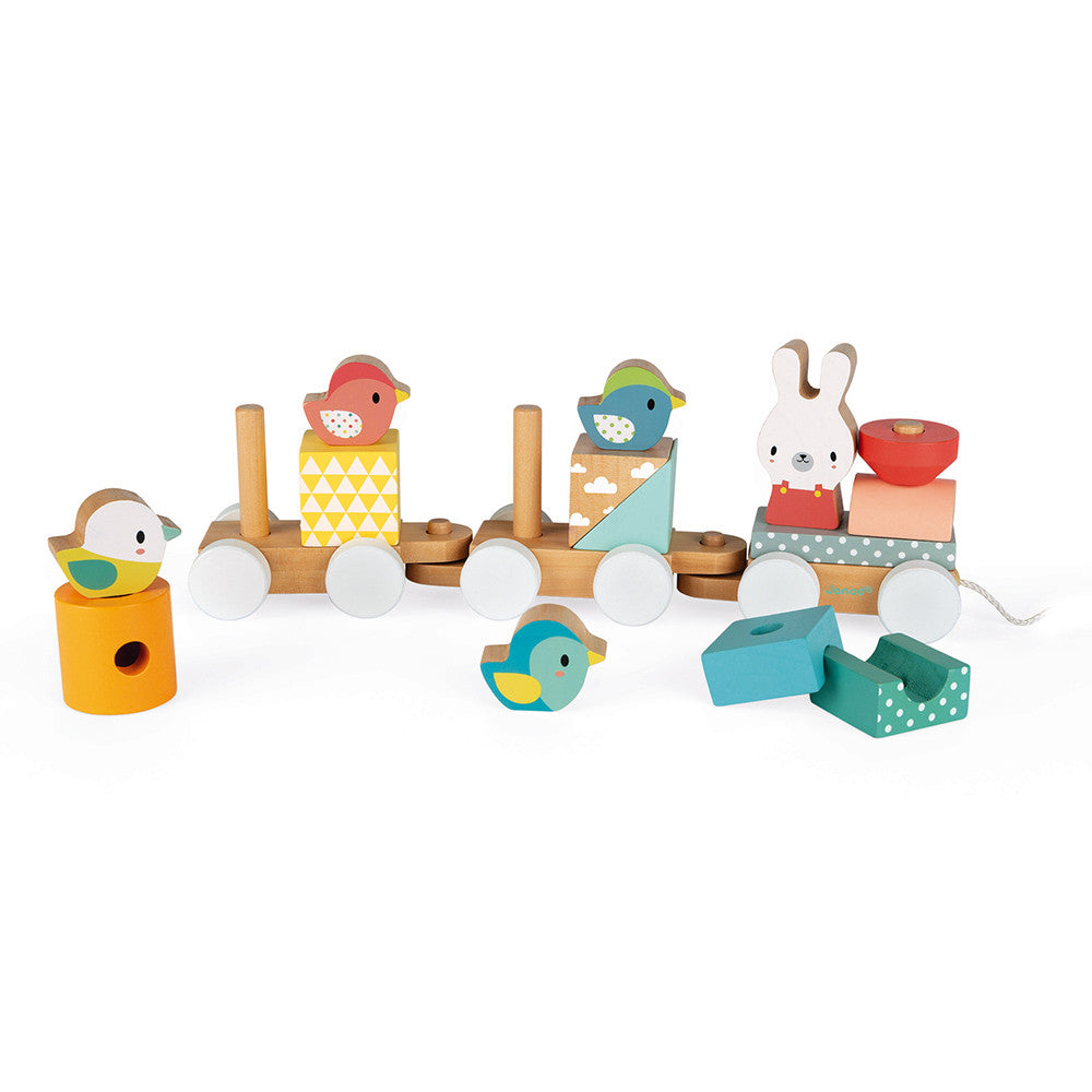 Pull Along Wooden Stacking Train    