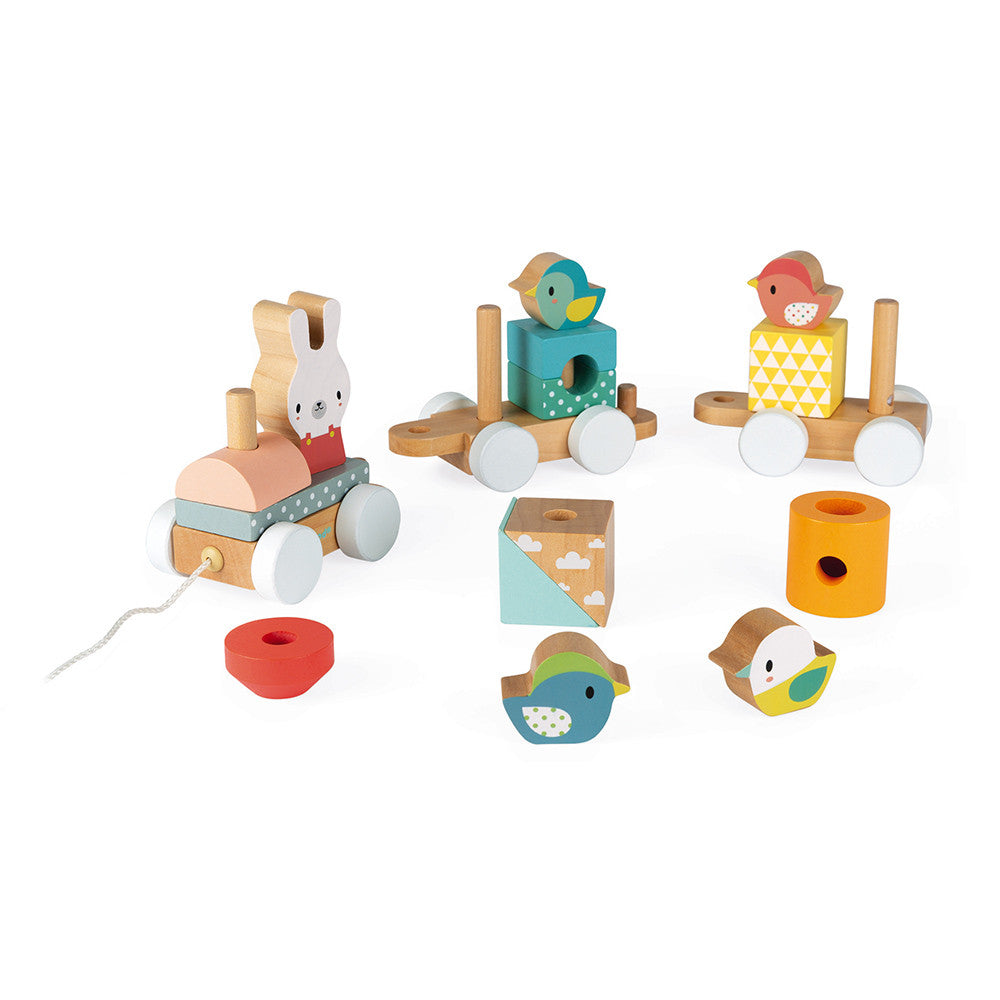 Pull Along Wooden Stacking Train    