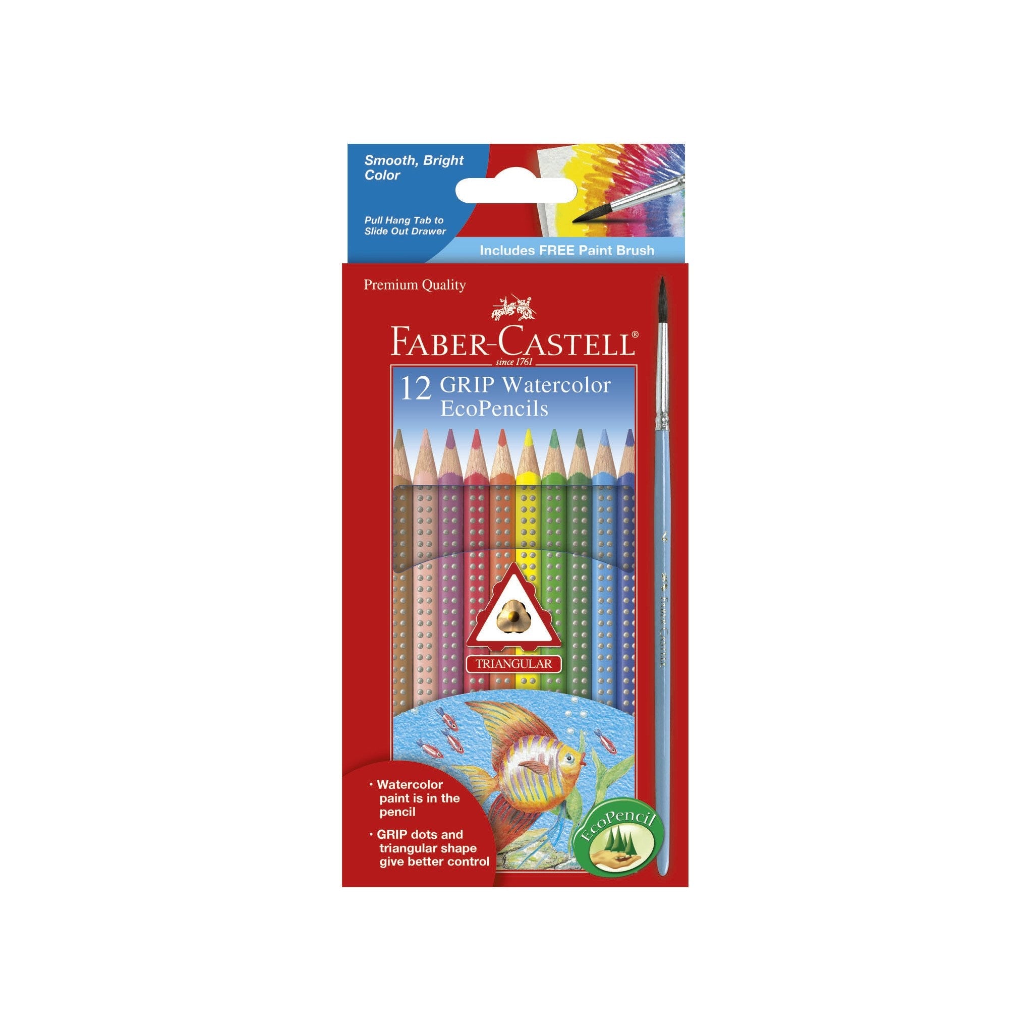 12 Triangular Grip Watercolor EcoPencils    