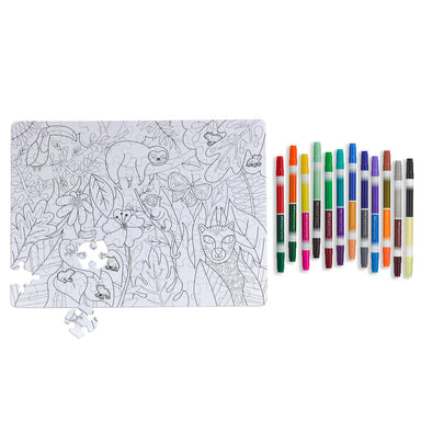 Color By Number 100 Piece Puzzle - Jungle Animals    