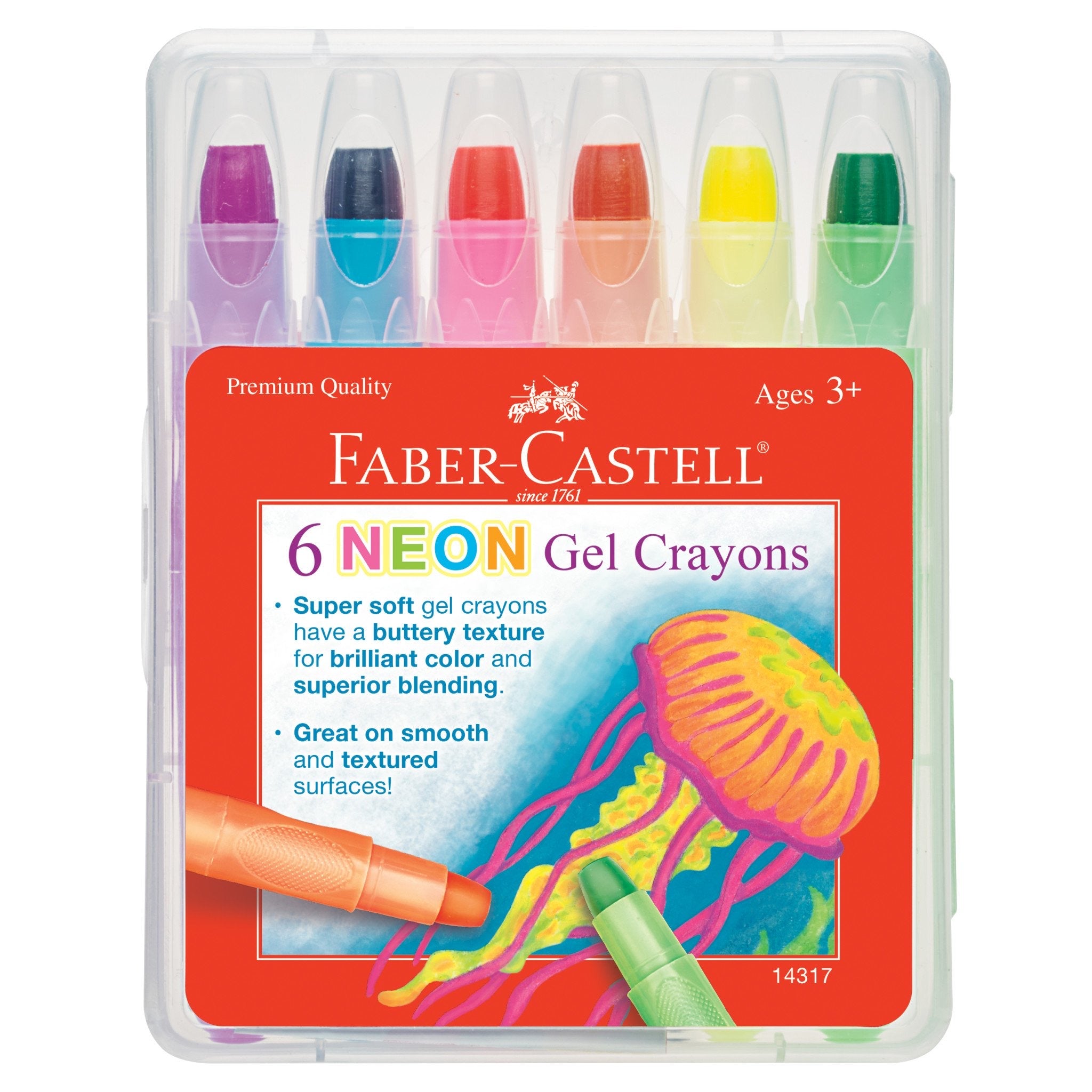 6 Neon Gel Crayons    
