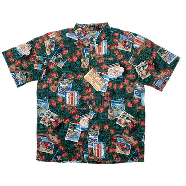 Reyn Spooner Hawaiian Christmas 2017 Camp Shirt EMERALD M  703983164263