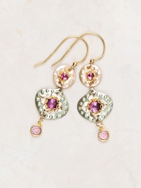 Holly Yashi Eternal Flowers Earrings - Amethyst / Sage    