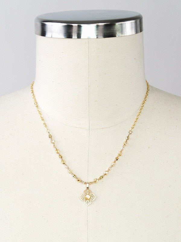 Holly Yashi Bella Flora Beaded Necklace - Gold    